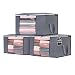 Large Capacity Thick Nonwoven Storage Bag for Comforters, Blankets, Bedding, Duvets, Clothes, Sweaters, 23.8 x 13.8 x 15.8 Inch