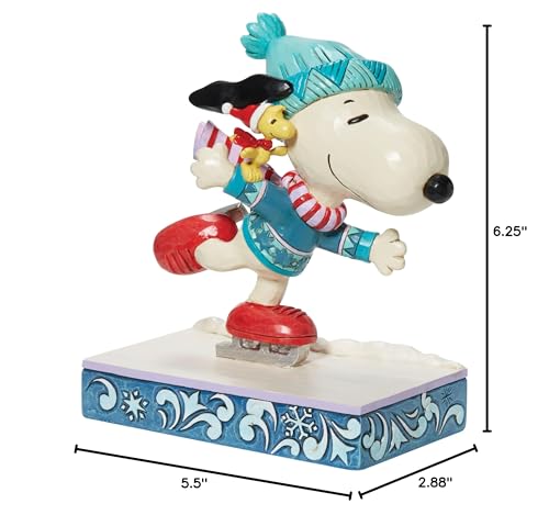 Enesco 6013050 Peanuts By Jim Shore Collection Snoopy And Woodstock Ice Skating Figurine- Stone Resin Hand Crafted Painted Collectible Peanuts Snoopy Figurines Christmas Home Decor Statue thumb #6