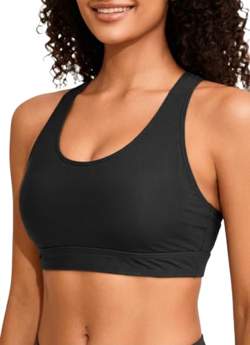 Image of Sports Bra Bikini Top Only - Criss Cross Scoop Neck Swimsuit Top for Women