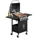 Outsunny 3 Burner Gas BBQ Outdoor Grill Portable Barbecue Trolley Black