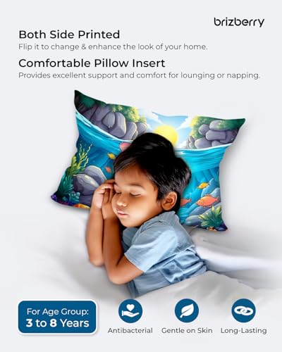 Image of Brizberry Kids Pillow Cushion with Super Soft Fabric | Animal & Cartoon Prints | 12x18 inches (Design 2)