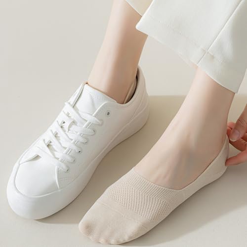 4 Pairs Women’s No-Show Non-Slip Low-Cut Boat Socks, Mesh Invisible Ankle Socks for Casual and Formal Wear3