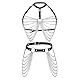 KWJEIULSOQ Körperkette Body Chain Sexy Outfit für Damen,Körperkette Festival Rave Outfit Damen Reizwäsche Outfit Sexspielzeug,Dessous Damen Sexy Reizwäsche Techno Outfit (Schwarz Anzug)