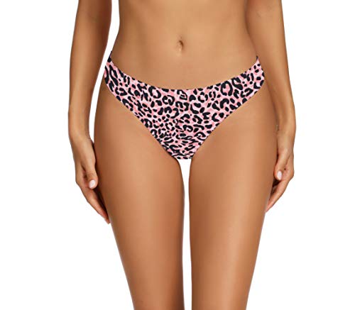 Voenxe MX/BIKINI/PANTY/5P/LEOPARD/M Women Bikini Underwear,Seamless Breathable Ladies Panties,No Show Comfortable Briefs Undies thumb #2