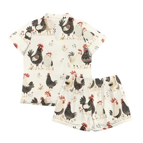 Image of Women's Short Sleeve Sleepwear Pajamas Nightwear with Pockets | skin-friendly breathable material resists pilling fading and deformation after repeated washing
