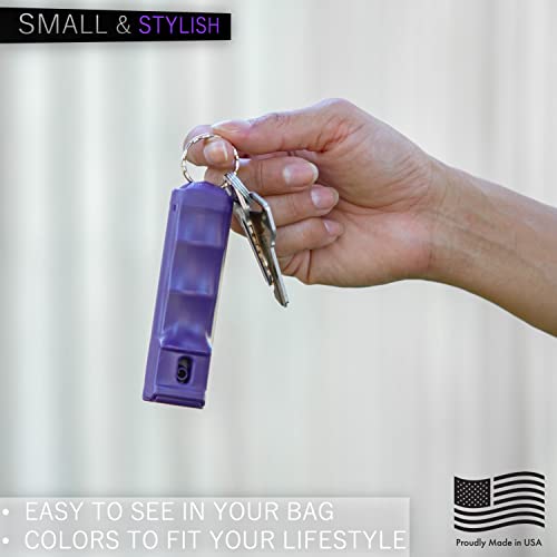 Police Magnum Keychain Pepper Spray Flip Top Safety- Maximum Heat Strength Oc With Dye- Tactical Women & Men's Self Defense- Made In The Usa- 3 Pack Purple Ft #TOP6