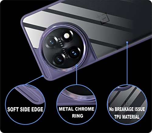 Image of A rtistque Ultra Hybrid Clear Back Cover Case for Oneplus 11R 5G | Drop Protection | Transparent | Smooth TPU Sides - Purple