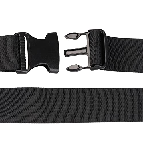 Image of MAGARROW 1.5-Inch Luggage Straps Buckle Packing Strap Adjustable Belts Suitcase Secure Accessory for Travel (Black, 1.5'' x 78 inch)