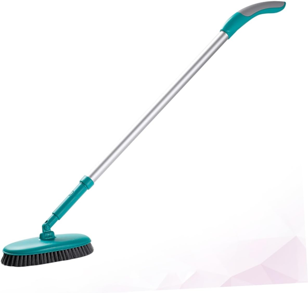 Long Handle Flexible Floor Cleaning Brush for Tiles and Rotating Scrub Tool for Bathrooms and Kitchens Green