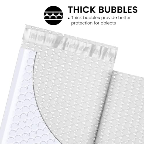 Image of Fuxury 4x8 Bubble Mailers 100 Pack White Padded Envelopes Usable Size 4x7 inch Opaque Small Padd Mailer for Gifts Mailing Envelopes Bubble Padded, Envelope Small Business Shipping