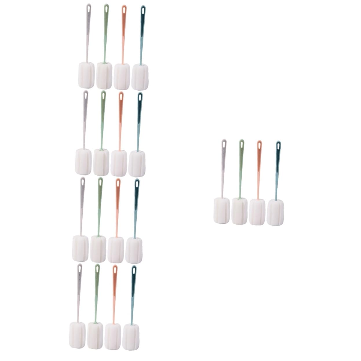 Zerodeko 5 Set Di Strumenti Per La Pulizia Spazzola Per Bottiglie Per Viaggio Spazzola Spugna Leggera E Multifunzionale 4 Pezzi * 5