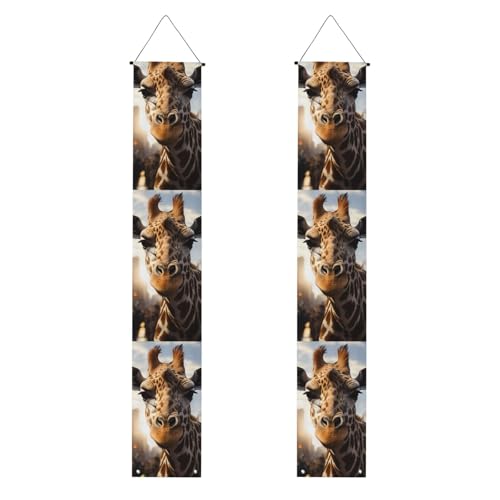 Bannière de porche New York Giraffe Street lavable pour habiller vos portes