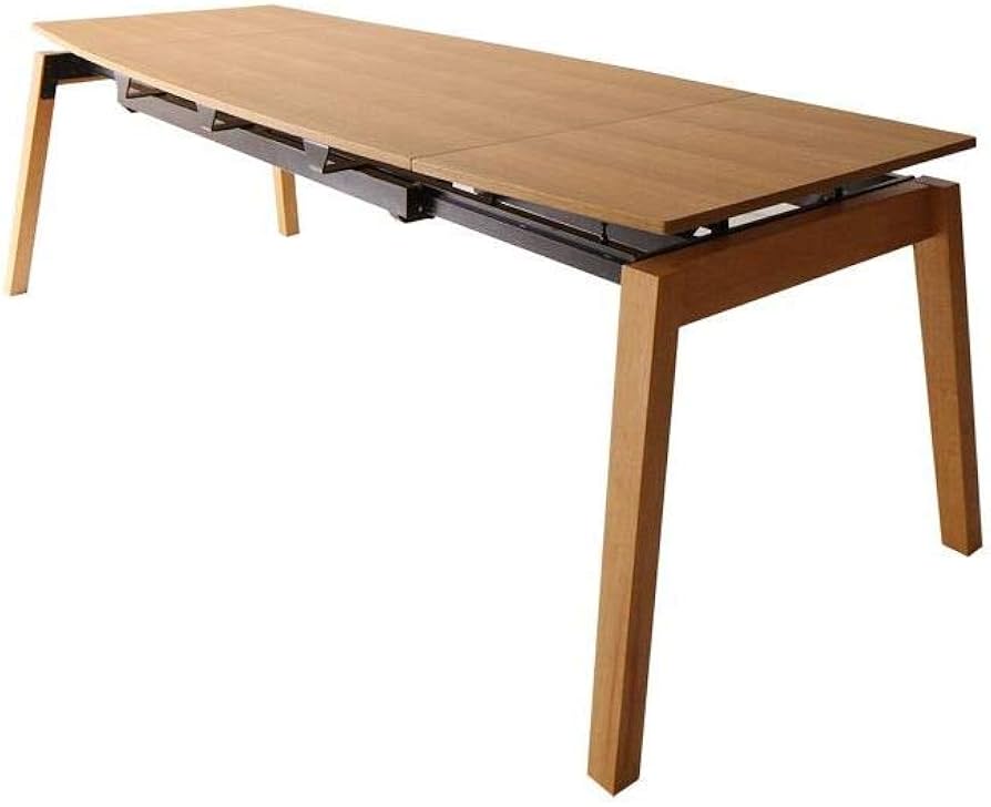 ブラウン 木製 伸縮性ダイニングテーブル 天然木エクステンションダイニングテーブル［75cm～125cm］2人