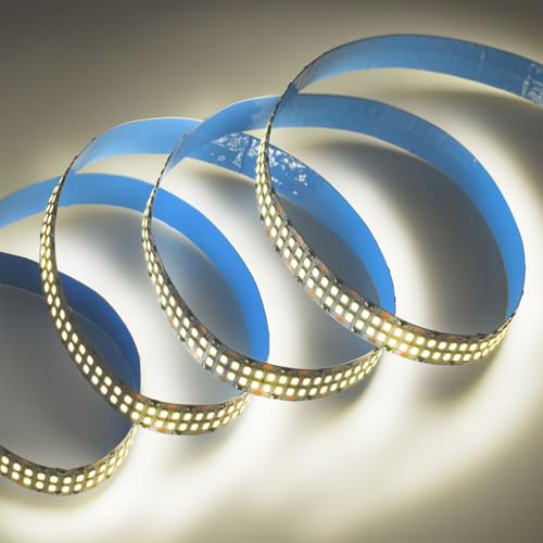 Image of SUYOOULIN LED Strip Lights, 16.4ft Dimmable DC 12V SMD 2835 Double Rows 2400 LEDs 52000LM Super Bright LED Ribbon Strip, Non-Waterproof IP21 for Home Party Decoration (Neutral White 4500K)
