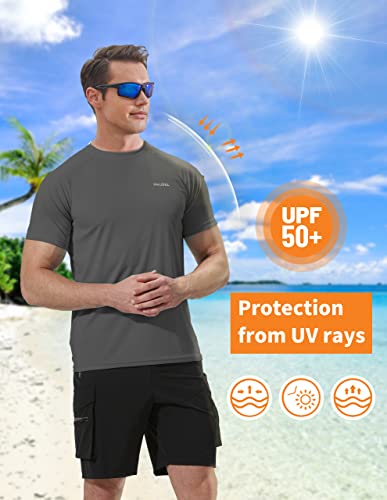 Men's Rash Guard Swim Shirts Short Sleeve UV Sun Protection Quick Dry UPF 50+ SPF Fishing Beach Water Shirt4