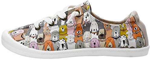 Image of Skechers BOBS Women's Beach Bingo-Dog House Party Sneaker, Taupe Multi, 7.5 W US