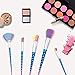 Qivange Unicorn Makeup Brushes Halloween Makeup Decoration for Women Girls, Makeup Brush Kit for for Kids Gift, Foundation Eyeshadow Brushes Powder Fan Brush Rainbow Makeup Brush Set