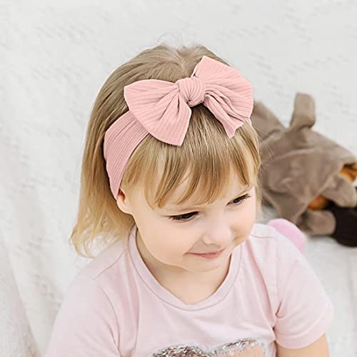 LSUWDE 2 Pcs Baby Headbands, Baby Bows Headband, Baby Girl Headbands, Baby Nylon Headbands, Soft Bow Headwear - Image 4