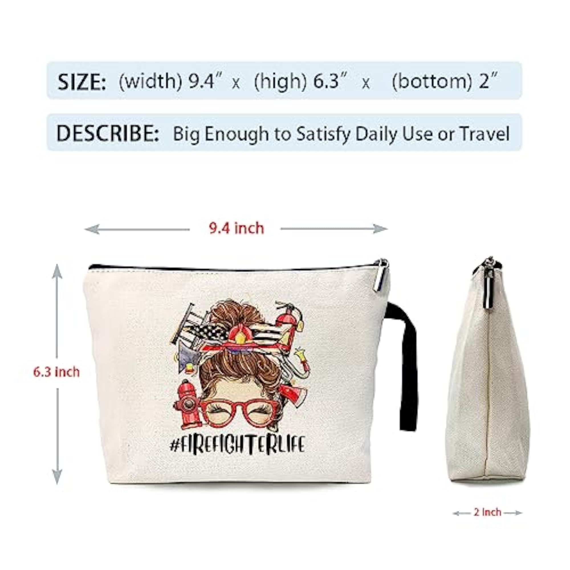 Firefighter Life Cosmetic Bag, Gift for Firefighter Moms