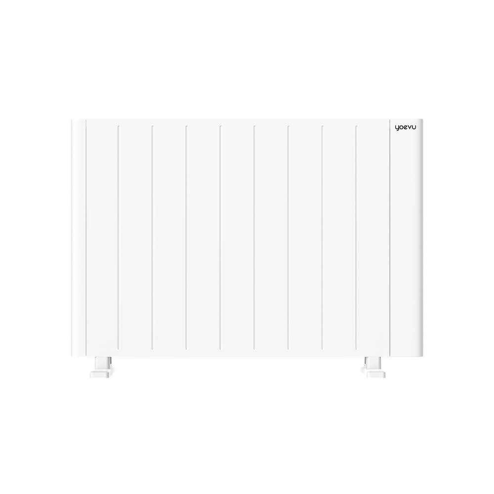 YOEVU | Radiador eléctrico bajo consumo | 2000W | 3 modos | Tecnología TRIAC, Compatible con Alexa, control WiFi y app, pantalla digital, temporizador, montaje suelo o pared, blanco