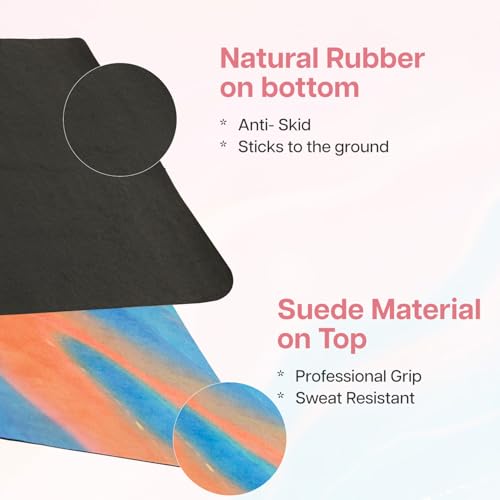 Image of Wiselife MicroFiber & Natural Rubber Foldable Yoga Mat + Carry Bag | Extra Thick Extra Long Extra Wide Exercise floor Mat For Gym, Workout, Fitness | Natural Rubber Yoga Mat (1MM,Abstract Marble)