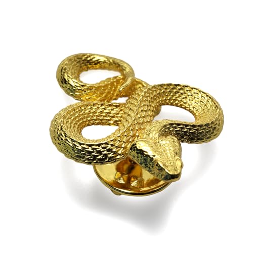 Image of Snake Brooch Metal Vintage Brooch for Women and Men - Lapel Pin, Hat Pin - Birthday and
