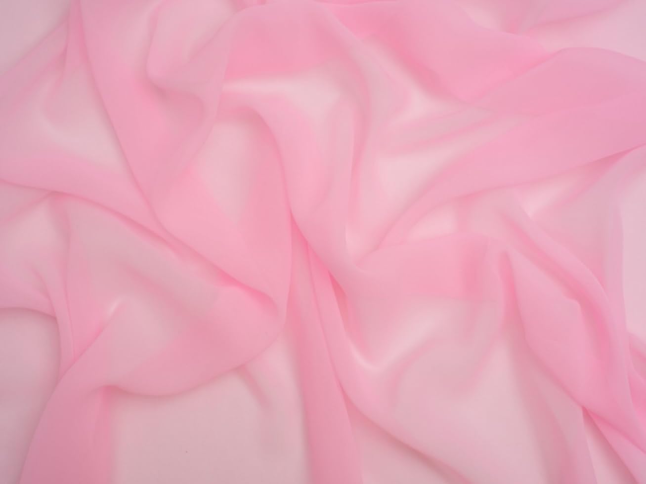 Minerva Core Range Sheer Chiffon Fabric Light Pink - Lightweight & Suitable for Dressmaking - Approx Width: 110cm / 43" - Sold per metre โ image 1
