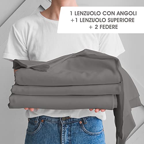 JOLLY Lenzuola Matrimoniali 100% Cotone, Completo