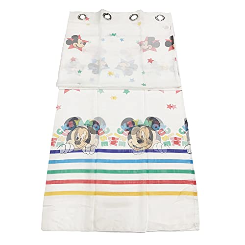 F.lli Carillo Rideau Mickey Mouse Disney 1 voile, idée cadeau, chambre 140 x 290 cm avec clous 4291