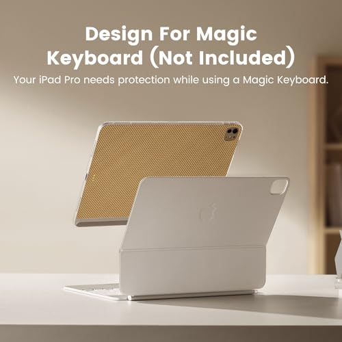 PITAKA iPad Pro 11 Inch case 2025/2024, Magic Keyboard Compatible Case for iPad Pro M5/M4, Support Apple Pencil Charging, Aramid Fiber Made [MagEZ Case 2 - Canyon Yellow]