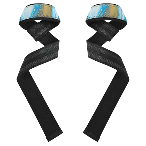 STAYTOP Beautiful Marble Texture Wrist Straps for Weightlifting,Lifting Straps with Neoprene Cushioned Wrist Padded and Anti-Skid Silicone for Strength Training,Bodybuilding,Deadlifting