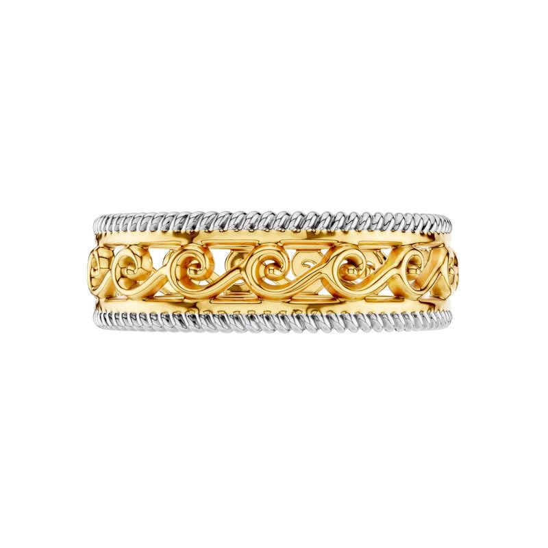 Image of KISNA 9KT / 14KT / 18KT Classic Rope Yellow Gold Ring For Women | S14