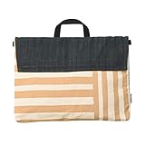 クロリ学習帆布 帆布とデニムの 防災頭巾カバー カフェラテストライプ 4歳~