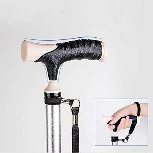 Miniatura 3 de DULASP Bastón ajustable de aluminio ligero, bastón de cuatro patas para hombre, telescópico, bastón grande de cuatro patas, bastón de caminar para