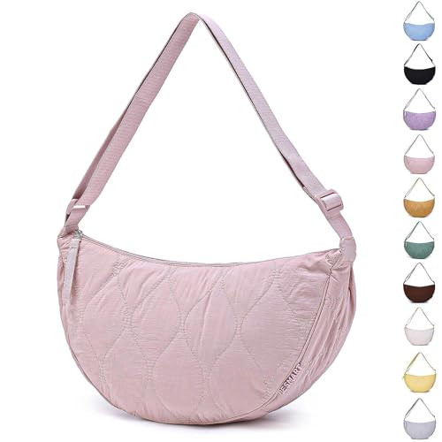 BESMART Large Nylon Embroidery Crossbody Bag for Women Men Trendy,