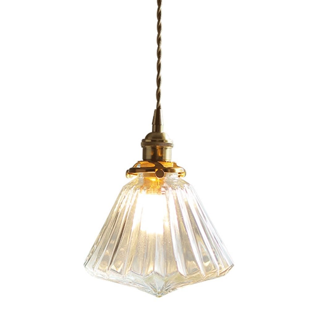 Lustre à suspension réglable en hauteur en verre avec culot E27