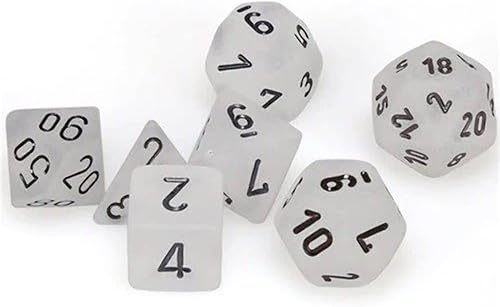 Miniatura 2 de Chessex CHX27401 Juego de dados esmerilado transparente/negro