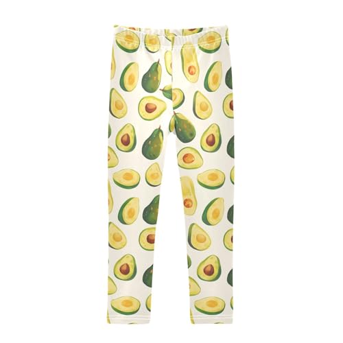 KLL Funny Avocado Toddler Girls' Athletic Leggings Comfortable Full Length Lounge Pants Exercise