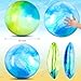 Deekin 2 Pcs 15 Inch 18 Inch Marbleized Bouncy Balls Large Inflatable Rubber Sensory Ball for Playground Outdoor Water(18 Inches,Blue and Green)