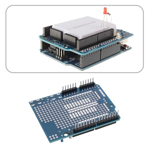 LT Easiyl 3 Stück Proto Shield Prototyp-Erweiterungsplatine mit SYB-170 Mini-Breadboard-Basis Kompatibel mit Ar-duino Kompatibel mit UNO R3 ProtoShield 70 X 54 Mm