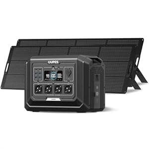OUPES Mega 1 Tragbare Powerstation mit 2x 240W Solarpanel, 1024Wh Solargenerator, Schnellladung 0-80% in 36 Min., 4 Steckdosen à 2000W (4500W Spitze), Erweiterbar auf 5kWh für Camping Wohnmobil Reise