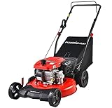 PowerSmart Lawn Mower Gas Powered with Bag, 21 Inch Push Lawn Mower with 209CC 4-Stroke Engine, 3 in...