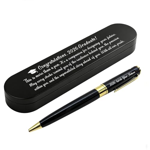 ABNTY Class of 2026 Graduation Gift, Sentimental Congratulations Graduation Present, Custom Engraved Ballpoint Pen with Metal Case, Perfect Grad Keepsake Gift