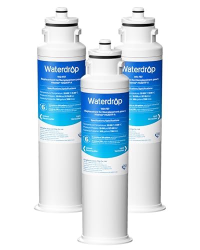 Image of Waterdrop HX2017FR-A Refrigerator Water Filter, Replacement for Hisense HX2017F-A, HRF266N6CSE1, HRF266N6CSE, HRF209N6CSE, HRF254N6TSE, HRF254N6DSE Twist-In Refrigerator Water Filter, 3 Pack