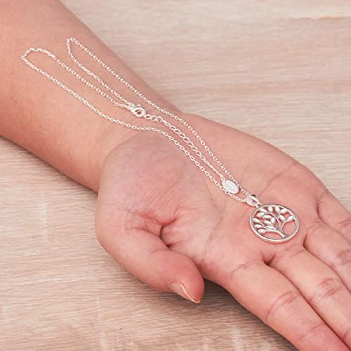 Philip Jones Silver Plated Tree of Life Necklace Created with Zircondia® Crystals