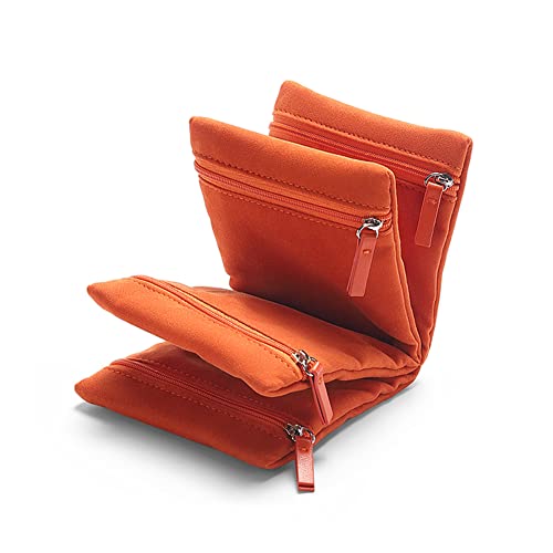 Kelendle Jewelry Organizer Bag with Zipper - Women Jewelry Organizer Foldable Jewelry Display Pouch Jewelry Storage Case for Necklaces Earrings Rings Bracelets Orange - Thumbnail 3
