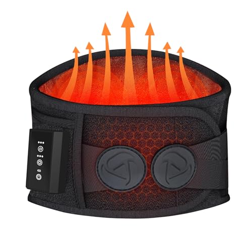 Cordless Heating Pad for Back Pain Relief, Deep Tissue Massager - Gift for Mom Dad Women Men