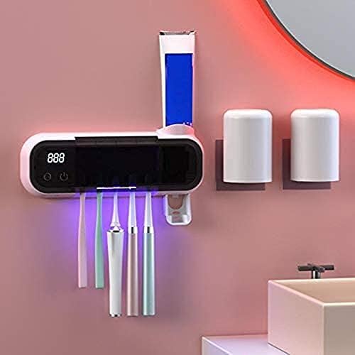 Désinfectant pour Brosse À Dents, Porte-Brosse À Dents Mural, Porte-Brosse À Dents De Salle De Bain sans Perforation, Porte-Brosse À Dents Électrique Intelligent À Séchage À L'air, Chargement USB,