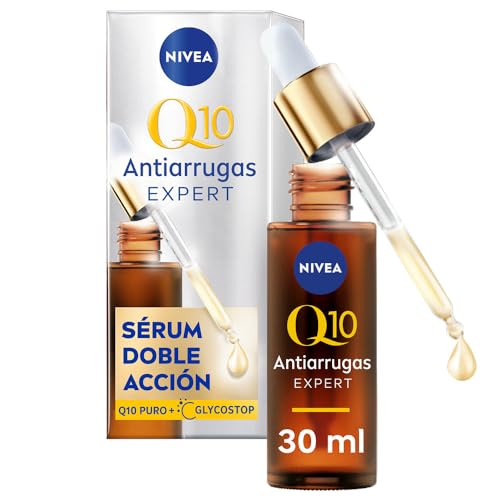 Nivea Q10 Anti-Falten-Serum Expert Double Action (30 ml), Gesichtsserum mit Anti-Aging-Technologie, Anti-Aging-Gesichtswasser, blockiert Zuckerschäden