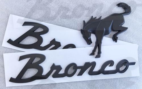 Vehicle Emblem Stickers Compatible with 2021+ Bronco (3PCS - 1 Tailgate+2 Side Matte-Black)